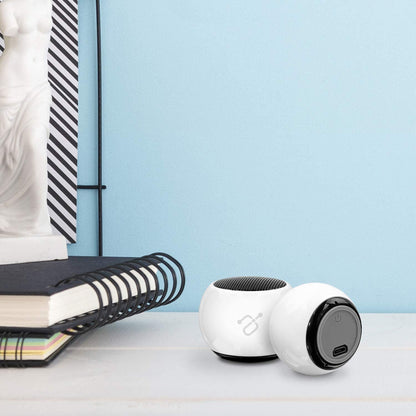 Aluratek BUMP Bluetooth Portable Wireless Indoor &amp; Outdoor Mini Speaker with Built-in Mic (APS02F) White - Dealtargets.com