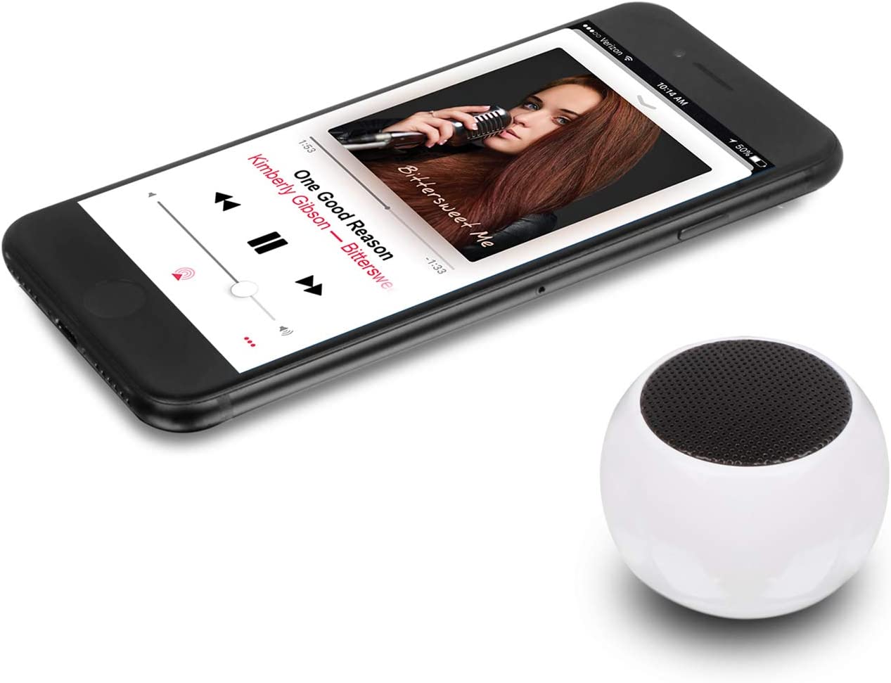 Aluratek BUMP Bluetooth Portable Wireless Indoor &amp; Outdoor Mini Speaker with Built-in Mic (APS02F) White - Dealtargets.com
