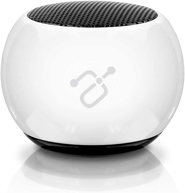Aluratek BUMP Bluetooth Portable Wireless Indoor &amp; Outdoor Mini Speaker with Built-in Mic (APS02F) White - Dealtargets.com