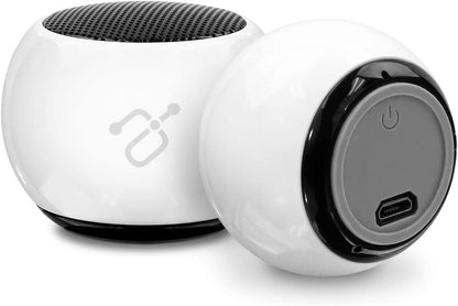 Aluratek BUMP Bluetooth Portable Wireless Indoor &amp; Outdoor Mini Speaker with Built-in Mic (APS02F) White - Dealtargets.com