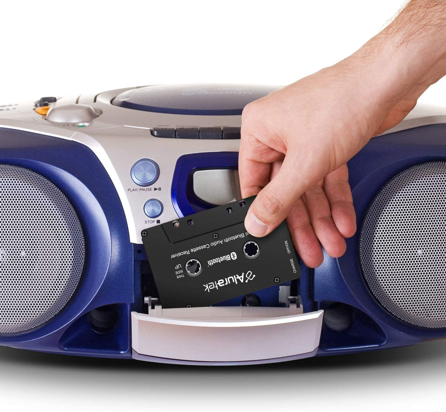 Aluratek Universal Bluetooth Audio Cassette Receiver, Built-in Rechargeable Battery, Up to 8 Hours Playtime, Audio Receiving up to 33 Feet - Dealtargets.com