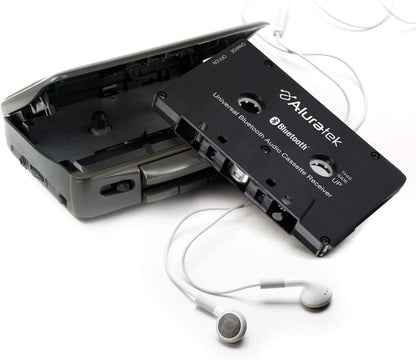 Aluratek Universal Bluetooth Audio Cassette Receiver, Built-in Rechargeable Battery, Up to 8 Hours Playtime, Audio Receiving up to 33 Feet - Dealtargets.com