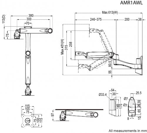 Amer networks Amer AMR1AWL Wall Mount for Monitor - Dealtargets.com