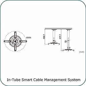 Amer Networks Extendable Universal Ceiling Projector Mount - Black/Silver AMRP145 - Dealtargets.com