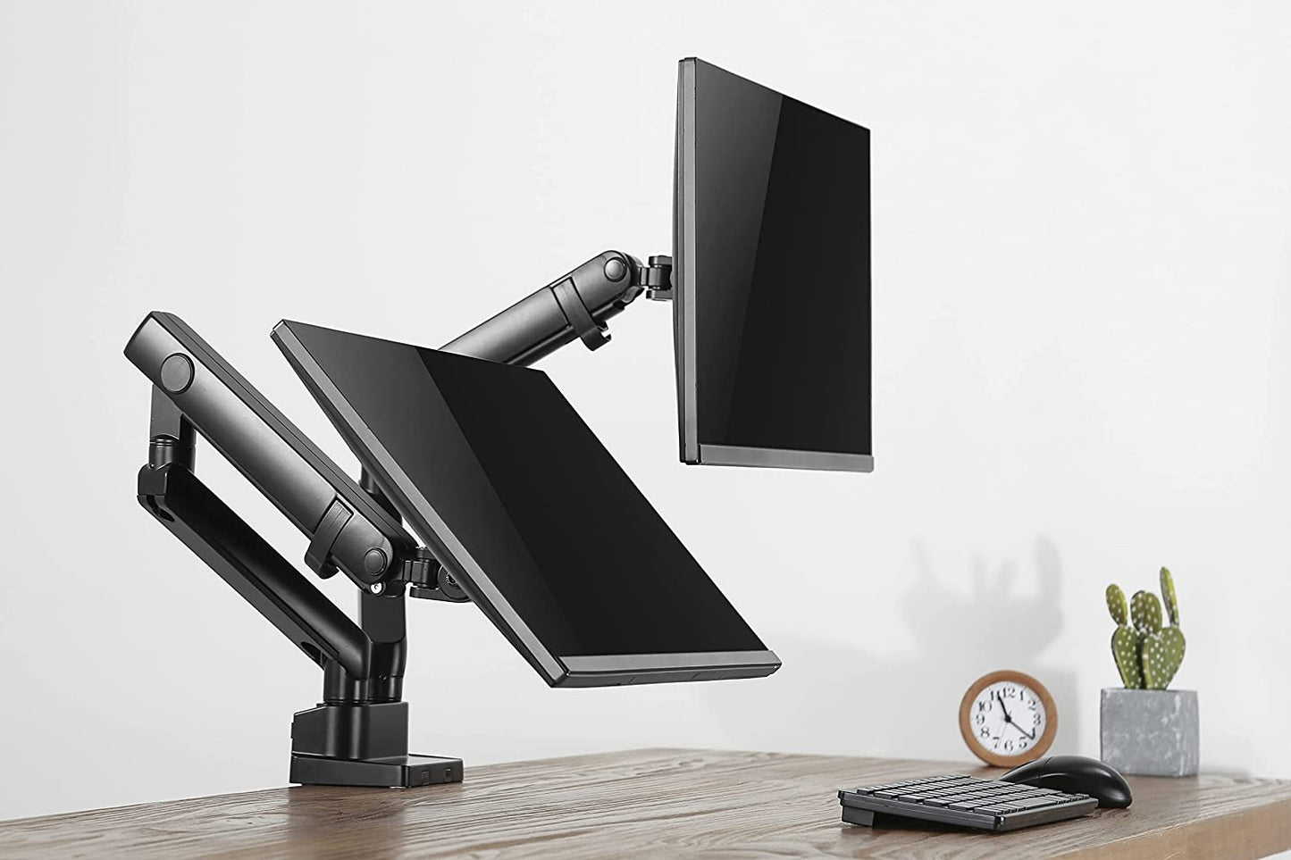 AMER NETWORKS - HYDRA2 - Amer Mounts Dual Monitor Mount with Articulating Arms - Hydra 2 arm articulating Monitor Mount with Desk clamp - Dealtargets.com