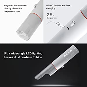 Andaseat Roidmi P1 Pro Portable Cordless Vacuum Cleaner with Bilingual,110k RPM Digital Motor,20 Minutes' Long Running-time,90W Suction Power,1.1 lbs Lightweight Design - Dealtargets.com