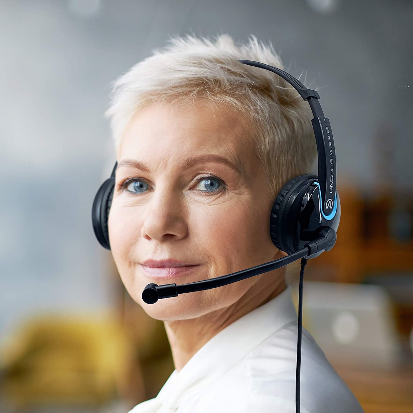 Andrea electronics Andrea Communications NC-255VM USB On-Ear Stereo USB Computer Headset with Noise-Canceling Microphone, in-Line Volume/Mute Controls, and Plug - Dealtargets.com
