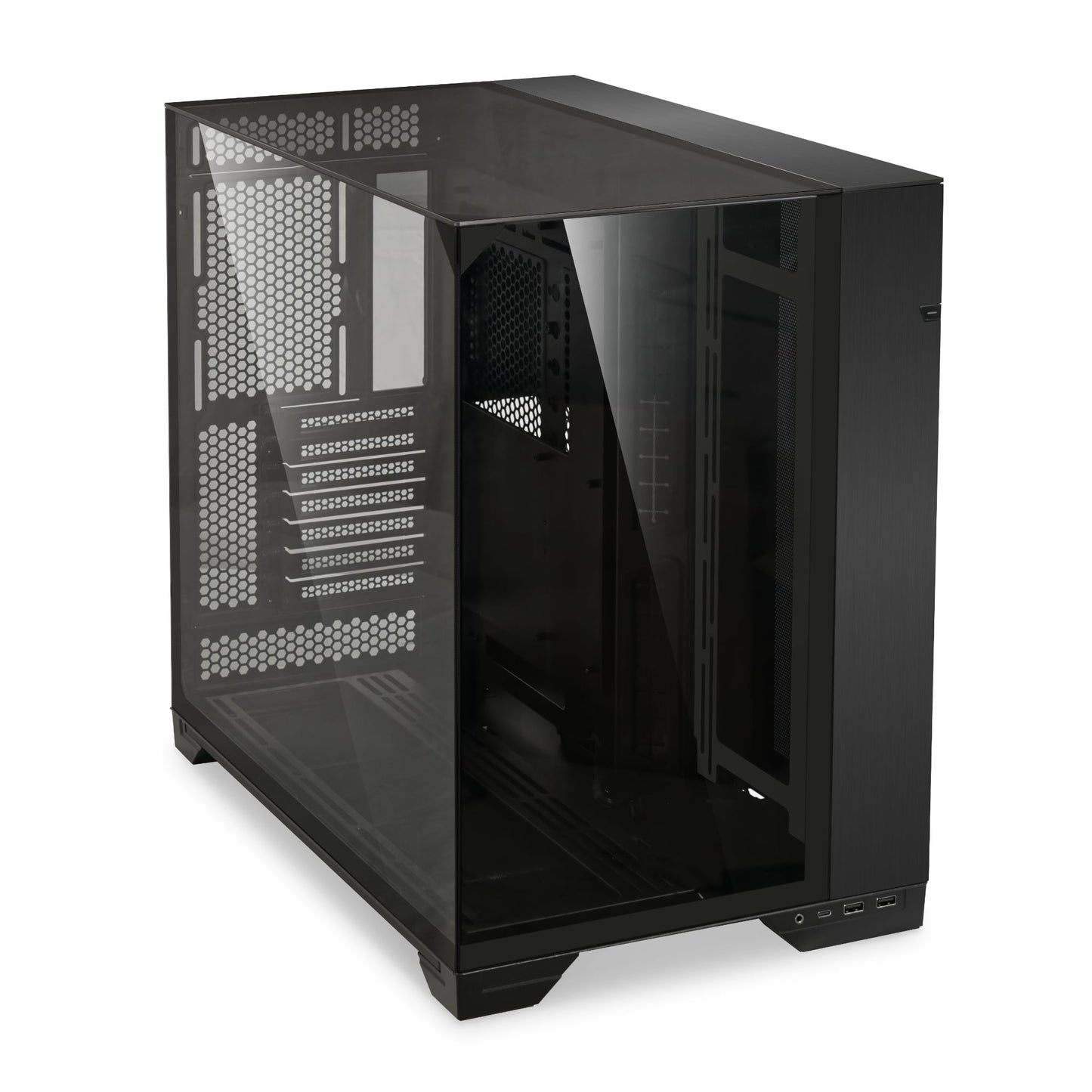 LIAN LI O11 Vision Black  Aluminum / Steel / Tempered Glass ATX Mid Tower Computer Case ----- O11VX