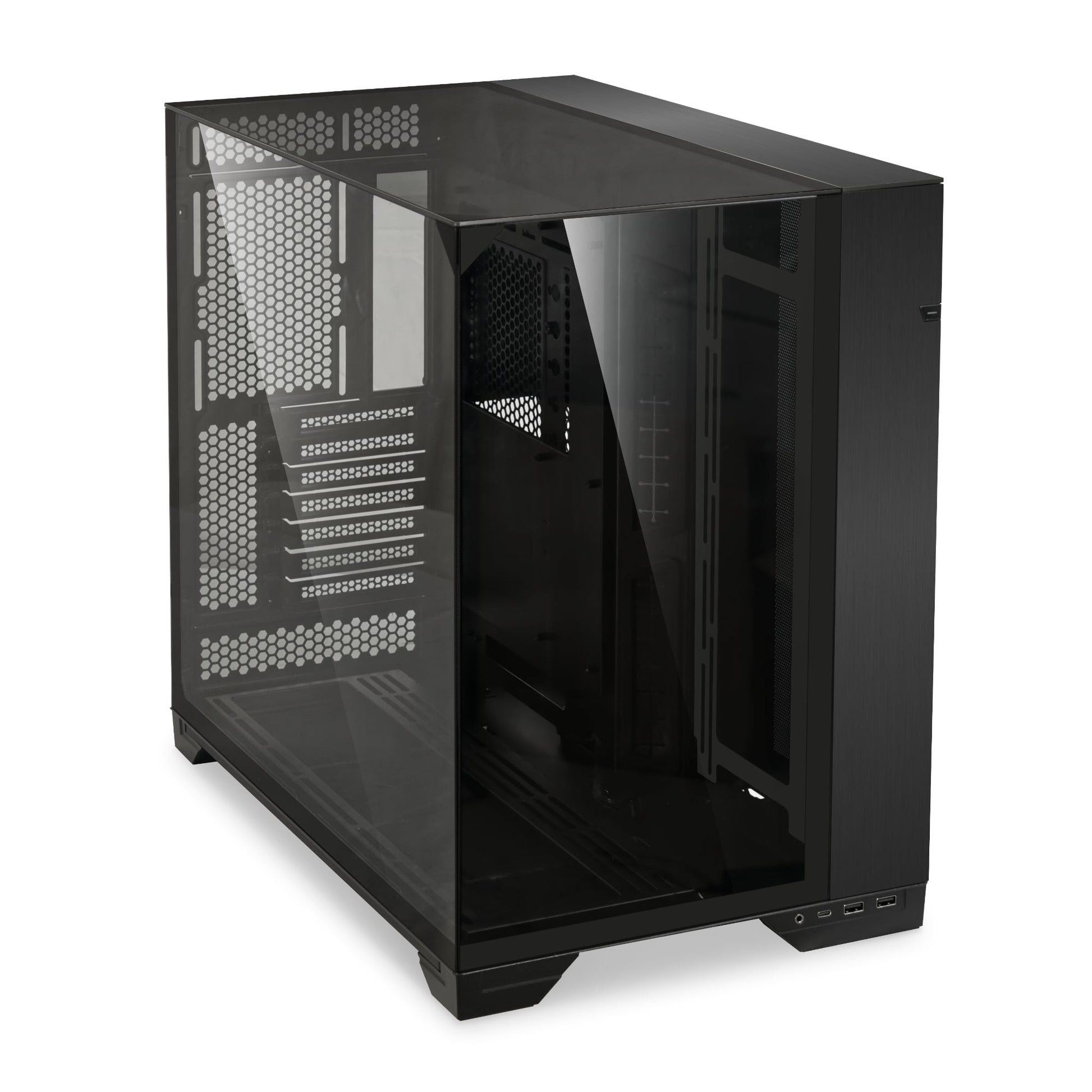 LIAN LI O11 Vision Black  Aluminum / Steel / Tempered Glass ATX Mid Tower Computer Case ----- O11VX